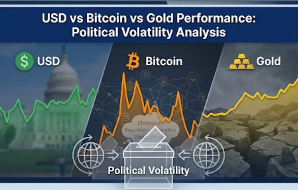 USD vs Bitcoin vs Gold Performance