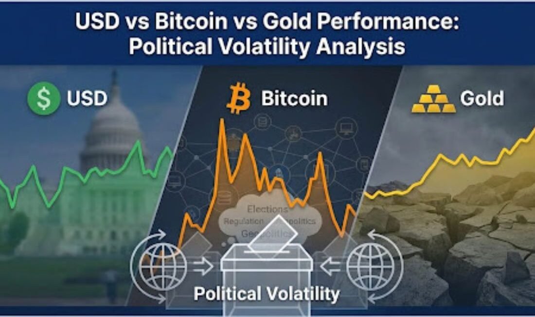 USD vs Bitcoin vs Gold Performance: Political Volatility Analysis